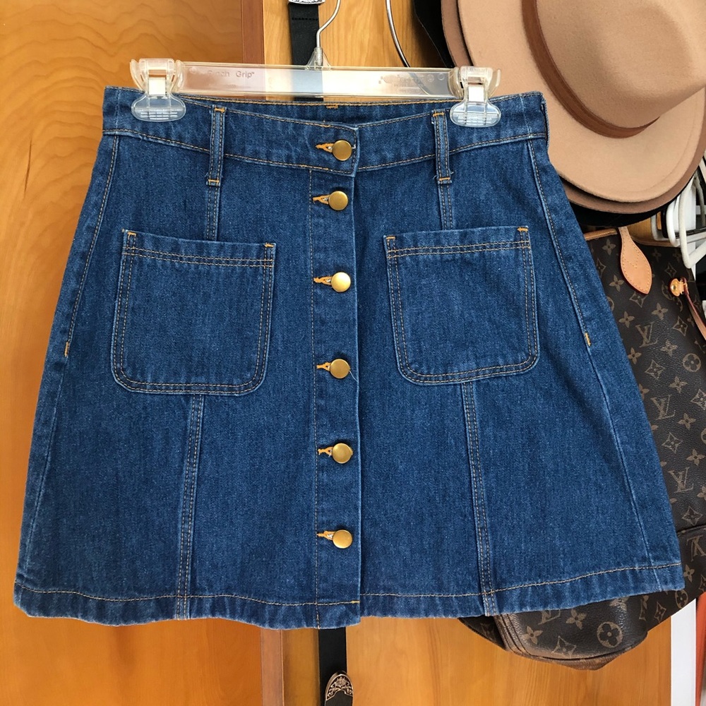 Button down jean skirt